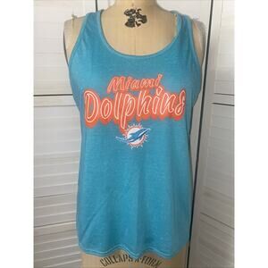 Women’s XL NFL Team Apparel Miami Dolphins Cut Away Tank Top T-Shirt Teal